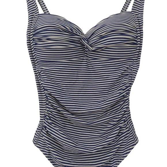 Bond‎ Eye Australia One Piece Swimsuit Womens 6 D/DD Blue White Stripe Ruched - Picture 3 of 10